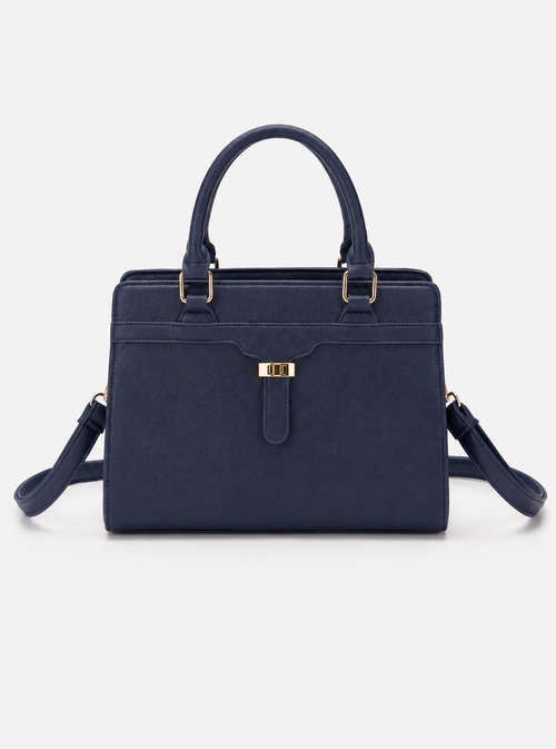 Women's Midnight Blue PU Leather Shoulder Handbag – Elegant Casual Everyday Purse