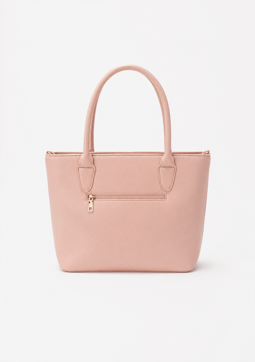 Women's Pink PU Leather Shoulder Handbag – Elegant Casual Everyday Purse