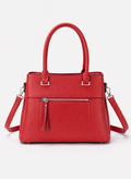 Women's Red PU Leather Shoulder Handbag – Chic Casual Fashion Purse