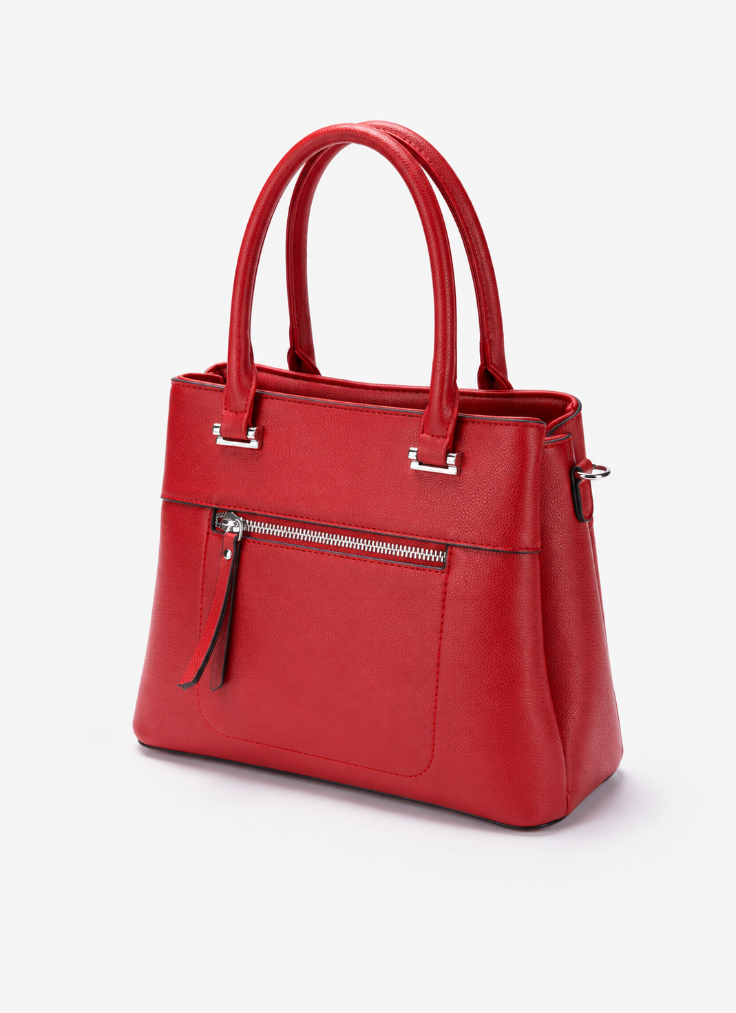 Women's Red PU Leather Shoulder Handbag – Chic Casual Fashion Purse
