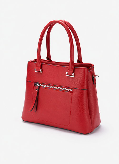 Women's Red PU Leather Shoulder Handbag – Chic Casual Fashion Purse