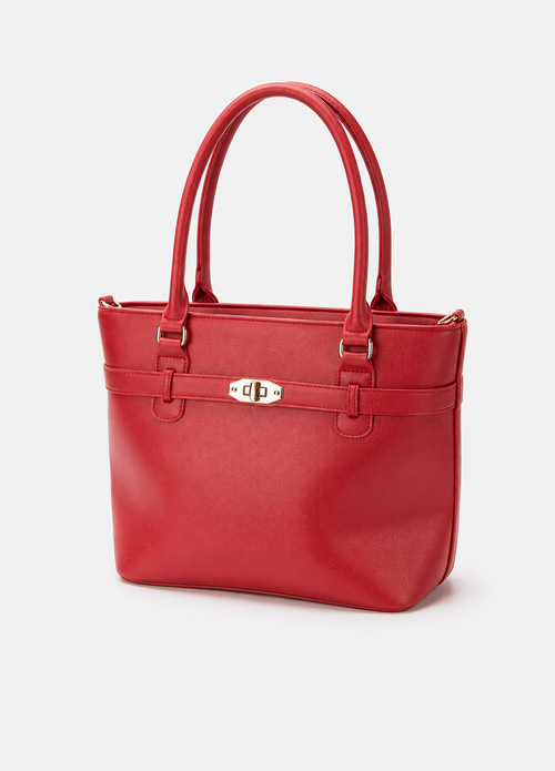 Women's Red PU Leather Shoulder Handbag – Stylish Casual Everyday Purse